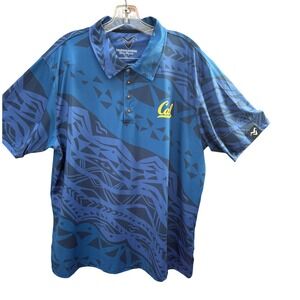 RARE Missing‎ Polynesia Cal Golden Bears Hawaiian Print Polo Shirt Mens XL